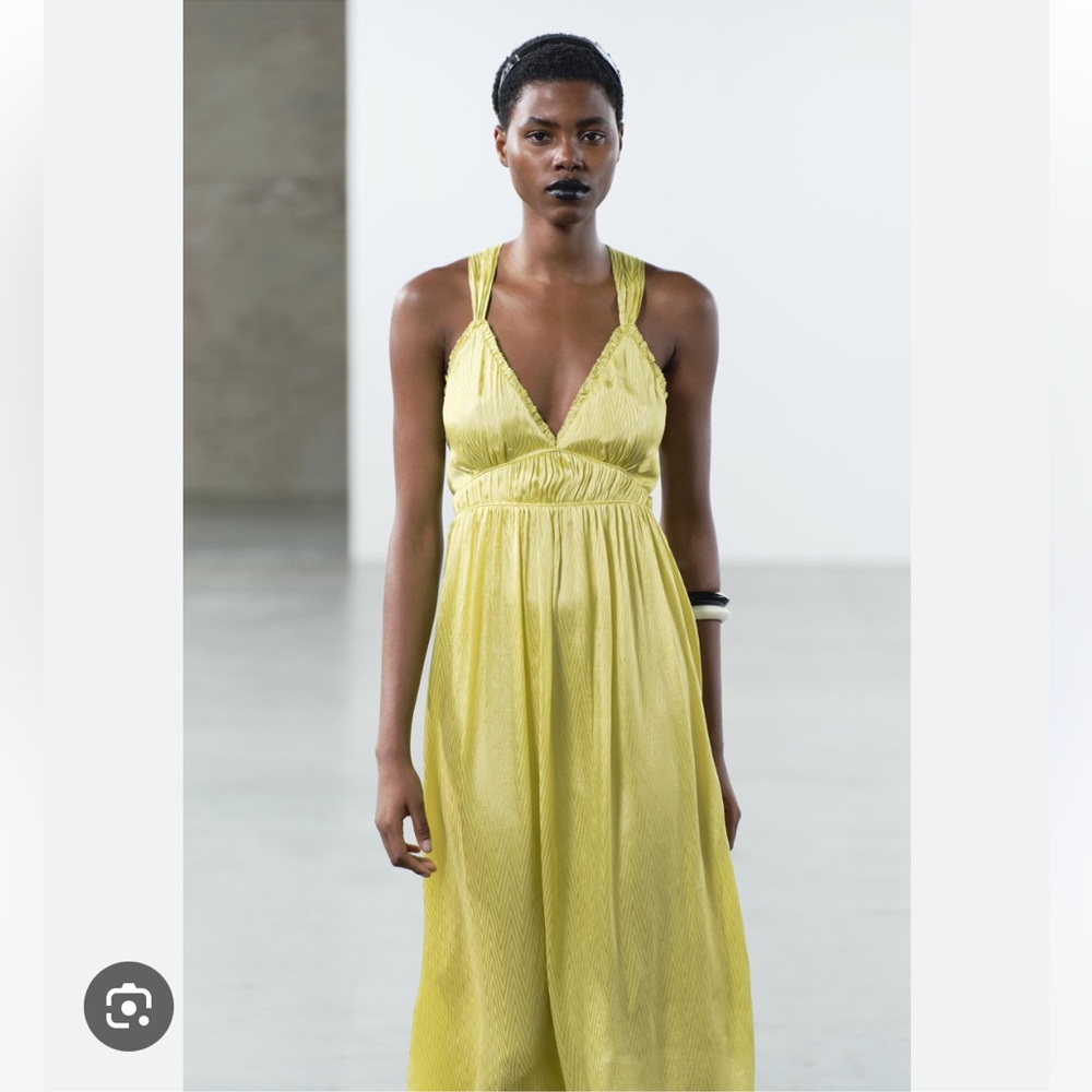 ZARA CROSS STRAP MIDI DRESS